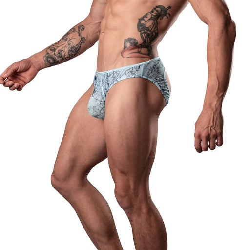 MARBLE MESH MOONSHINE JOCK LIGHT BLUE S/M - SexToy.com