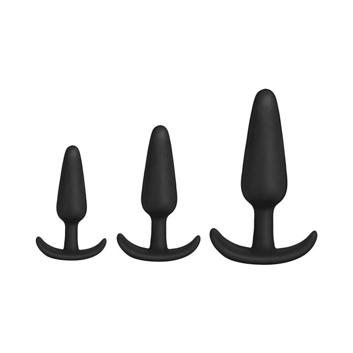 Merci Anal Essentials 3 - piece Silicone Trainer Set Black - SexToy.com