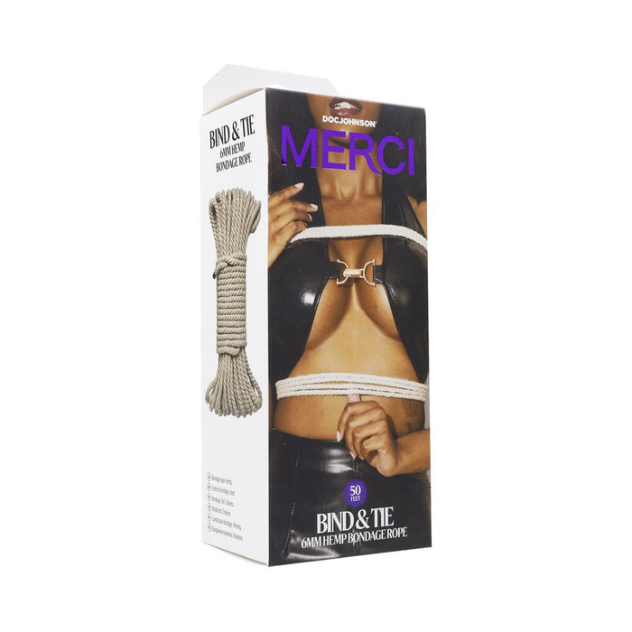 Merci Bind&tie 6mm Hemp Bondage Rope 50ft Natural - SexToy.com