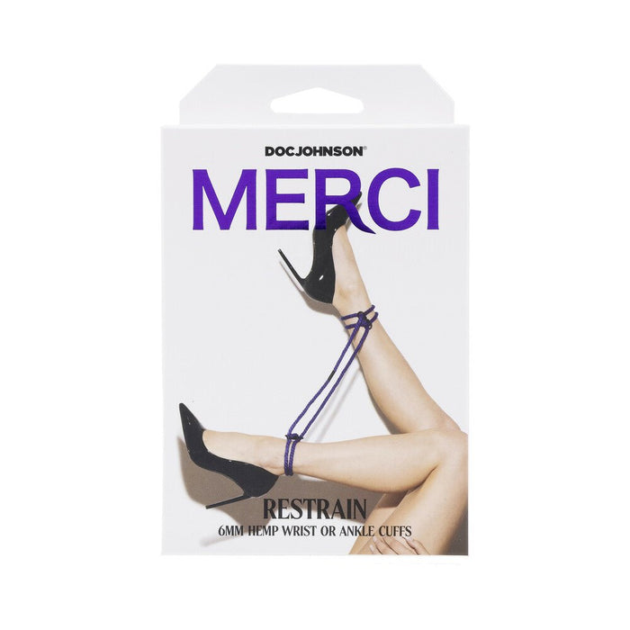 Merci Bind&tie 6mm Hemp Wrist/ankle Cuffs Violet - SexToy.com