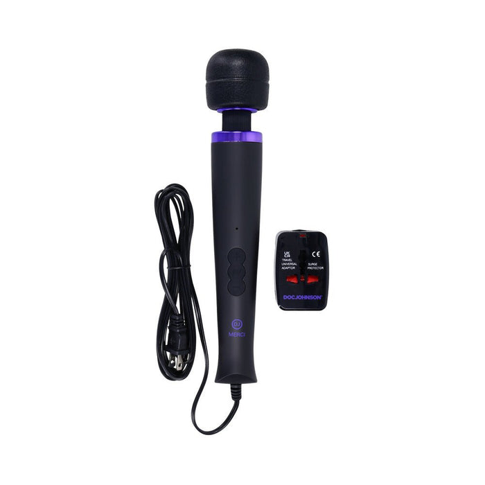 Merci Power Wand Ultra - powerful Silicone Wand Massager Black Violet - SexToy.com