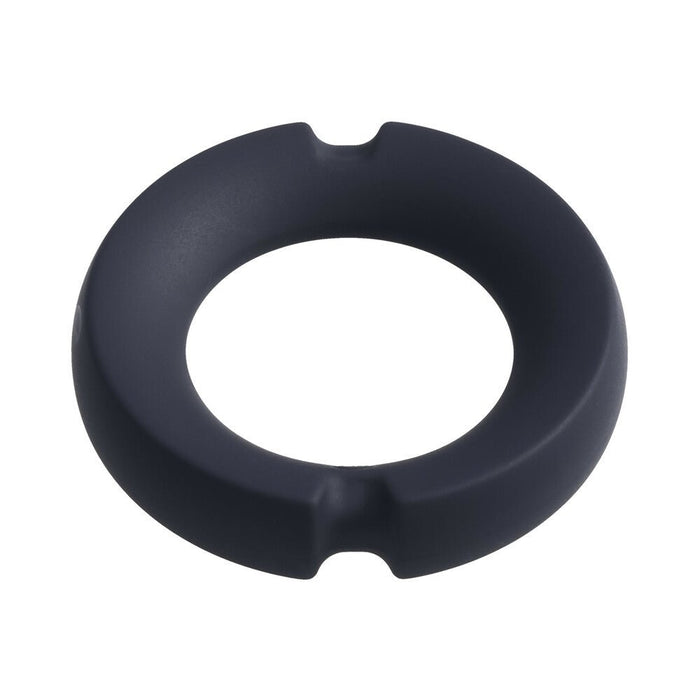 Merci Silicone Covered Metal Cock Ring 35mm Black - SexToy.com