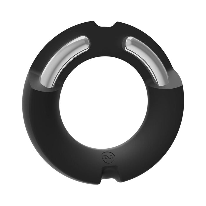 Merci Silicone Covered Metal Cock Ring 35mm Black - SexToy.com