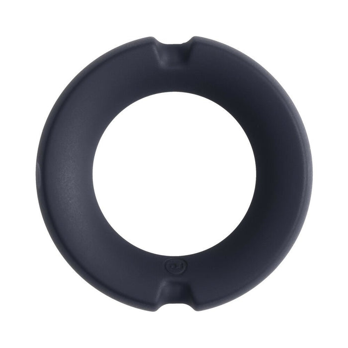 Merci Silicone Covered Metal Cock Ring 35mm Black - SexToy.com