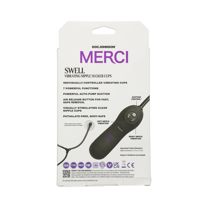 Merci Swell Vibrating Nipple Sucker Cups Black - SexToy.com