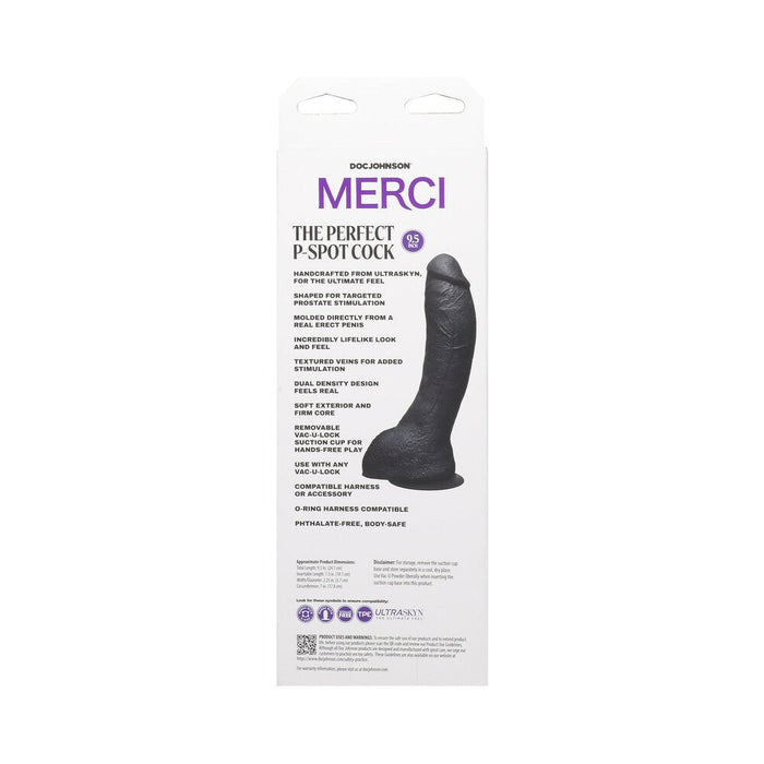 Merci The Perfect P - spot Cock With Removable Vac - u - lock Suction Cup Black - SexToy.com