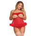 MS Marabou Baby Doll Set Red Queen - SexToy.com