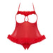 MS Marabou Baby Doll Set Red S/M - SexToy.com