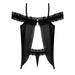 MS Ruffled Baby Doll & Thong Blk S/M - SexToy.com