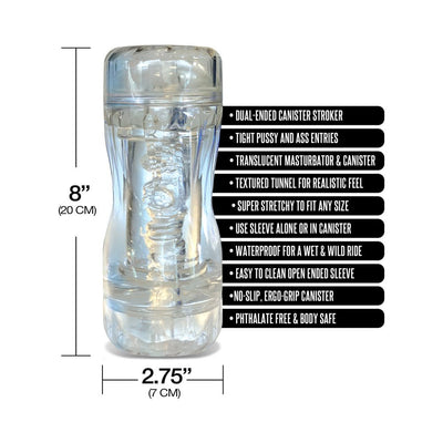 Mstr B8 In The Clear Double Date Dual End Stroker - SexToy.com