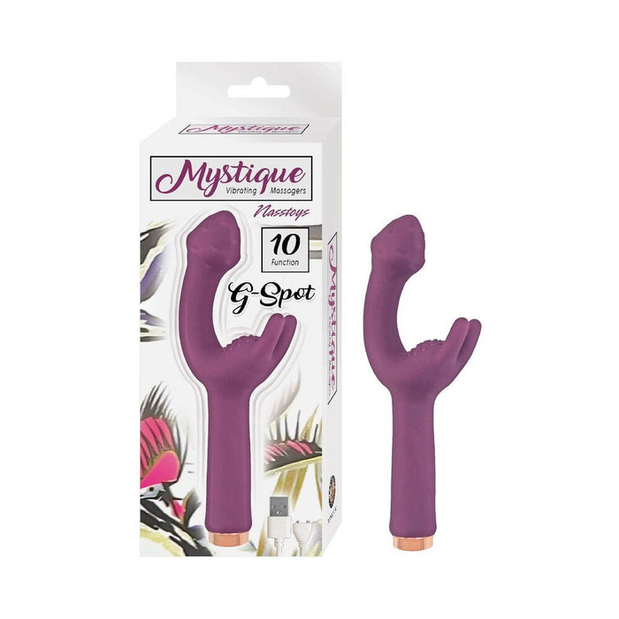 Nasstoys Mystique G - spot Rechargeable Silicone Dual Stimulation Vibrator Eggplant - SexToy.com