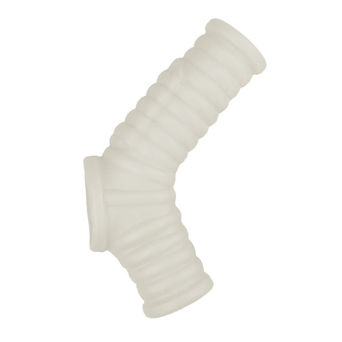 Nasstoys Power Sleeve Ribbed Fit Vibrating Penis Enhancer White - SexToy.com