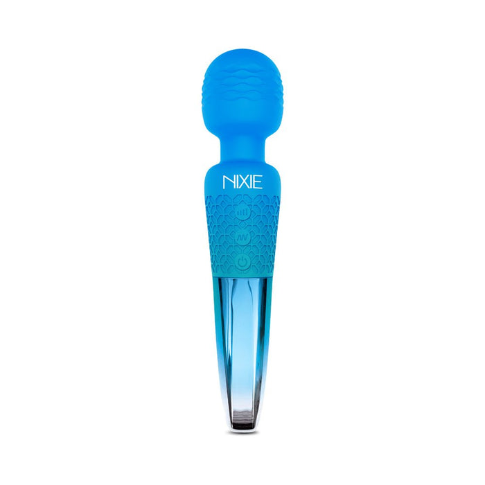 Nixie Rechargeable Wand Massager Blue Ombre Metallic - SexToy.com