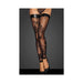 Noir Handmade Tulle Stockings With Patterned Flock Embroidery - SexToy.com