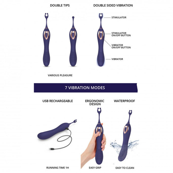 O Mega Vibrator And Clitoral Stimulator Midnight Indigo - SexToy.com