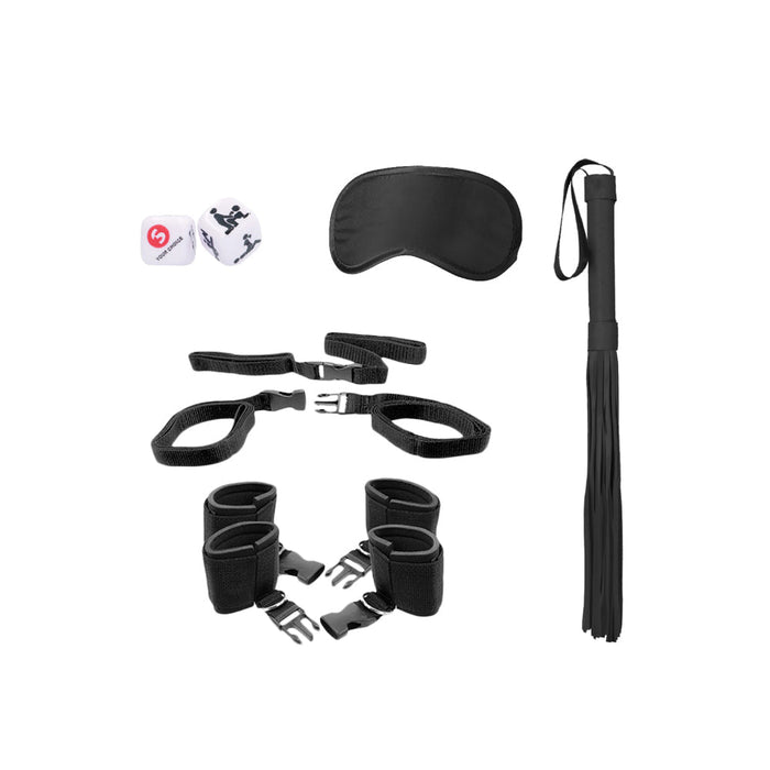 Ouch! Black & White Bed Post Bindings Restraint Kit Black - SexToy.com