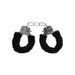 Ouch! Black & White Beginner Pleasure Furry Wrist Cuffs With Quick - release Button - SexToy.com