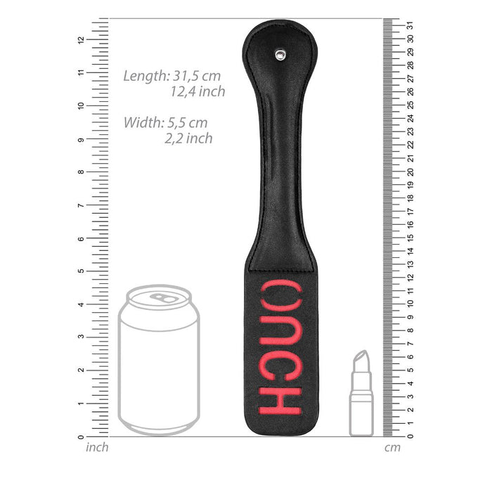 Ouch! Black & White Bonded Leather Paddle Ouch Black - SexToy.com