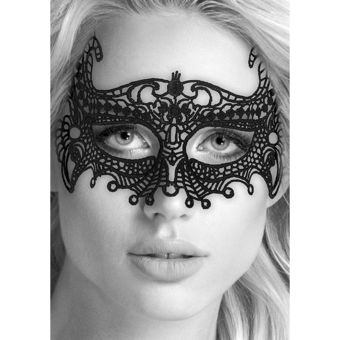 Ouch! Black & White Lace Eye Mask Empress Black - SexToy.com