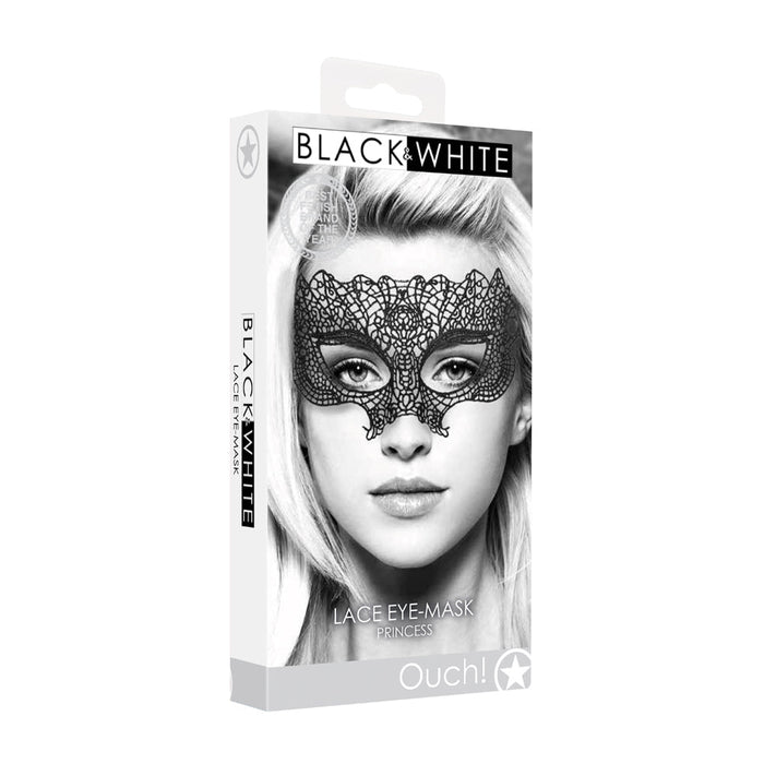 Ouch! Black & White Lace Eye Mask Princess Black - SexToy.com