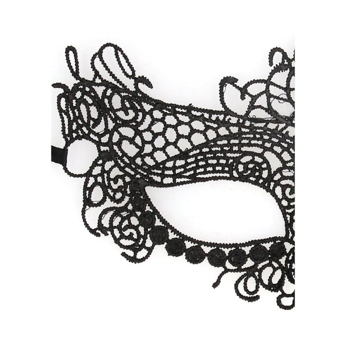 Ouch! Black & White Lace Eye Mask Queen Black - SexToy.com