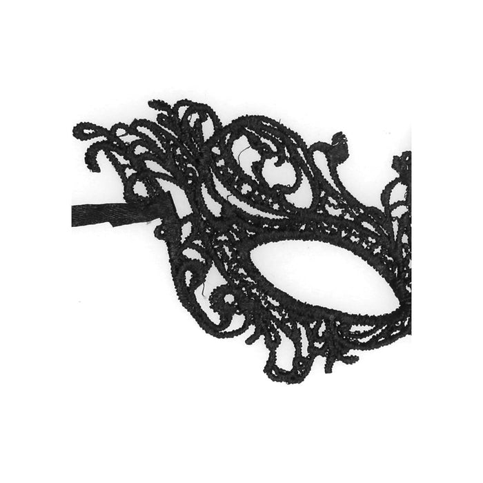 Ouch! Black & White Lace Eye Mask Royal Black - SexToy.com