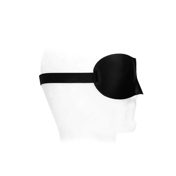 Ouch! Black & White Satin Curvy Eye Mask With Elastic Straps Black - SexToy.com