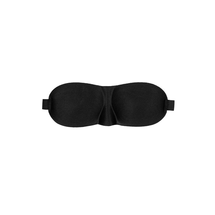 Ouch! Black & White Satin Curvy Eye Mask With Elastic Straps Black - SexToy.com