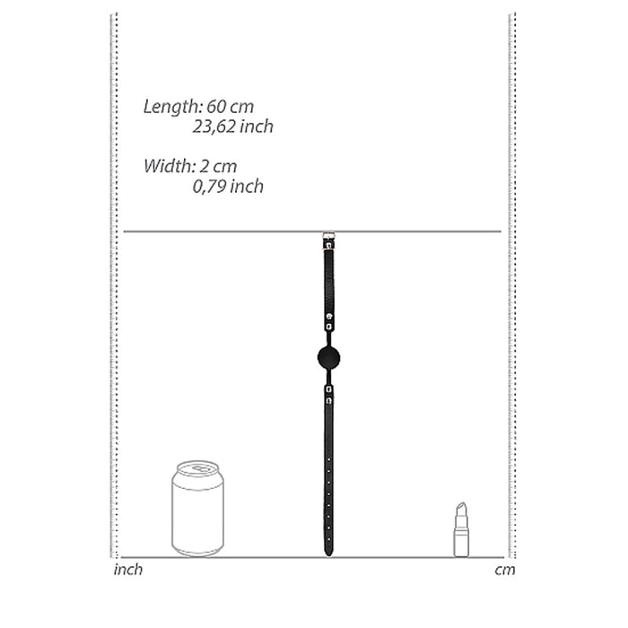 Ouch! Black & White Silicone Ball Gag With Adjustable Bonded Leather Straps Black - SexToy.com