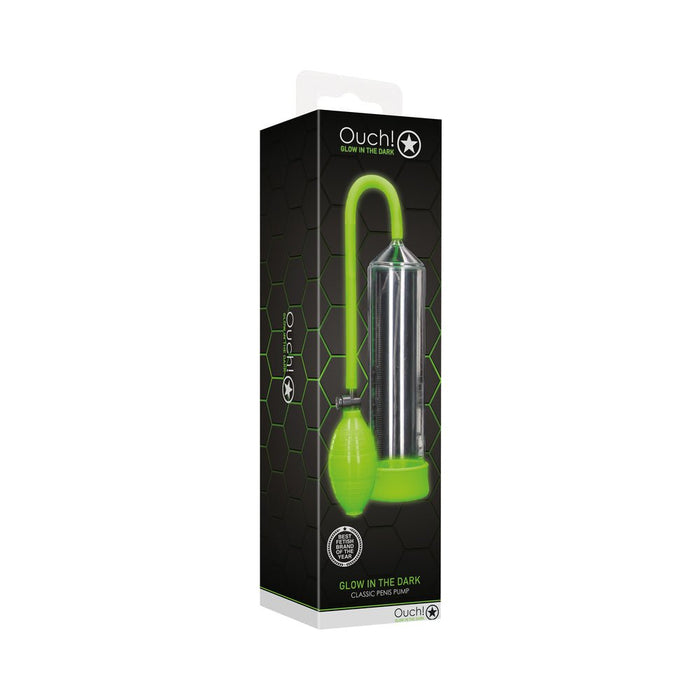 Ouch! Glow Classic Penis Pump - Glow In The Dark - Green - SexToy.com