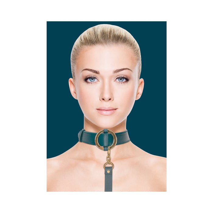 Ouch Halo Collar With Leash Green - SexToy.com