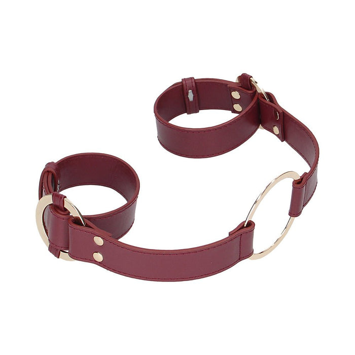 Ouch Halo Handcuff With Connector Burgundy - SexToy.com