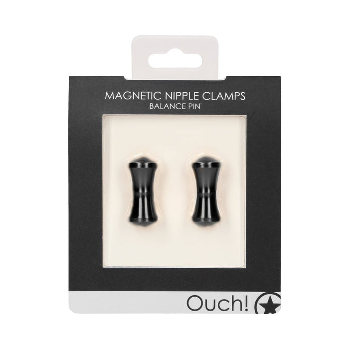 Ouch Magnetic Nipple Clamps - Balance Pin - Black - SexToy.com