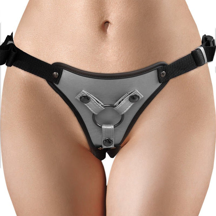 Ouch! Metallic Strap - on Harness Gunmetal - SexToy.com