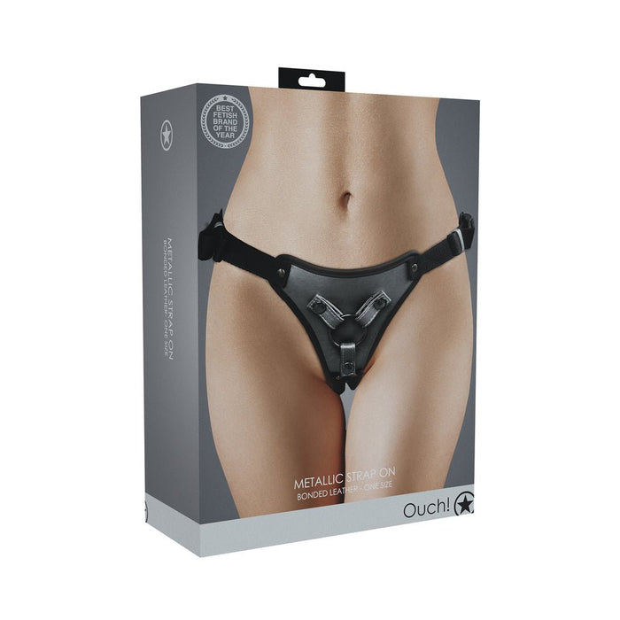 Ouch! Metallic Strap - on Harness Gunmetal - SexToy.com