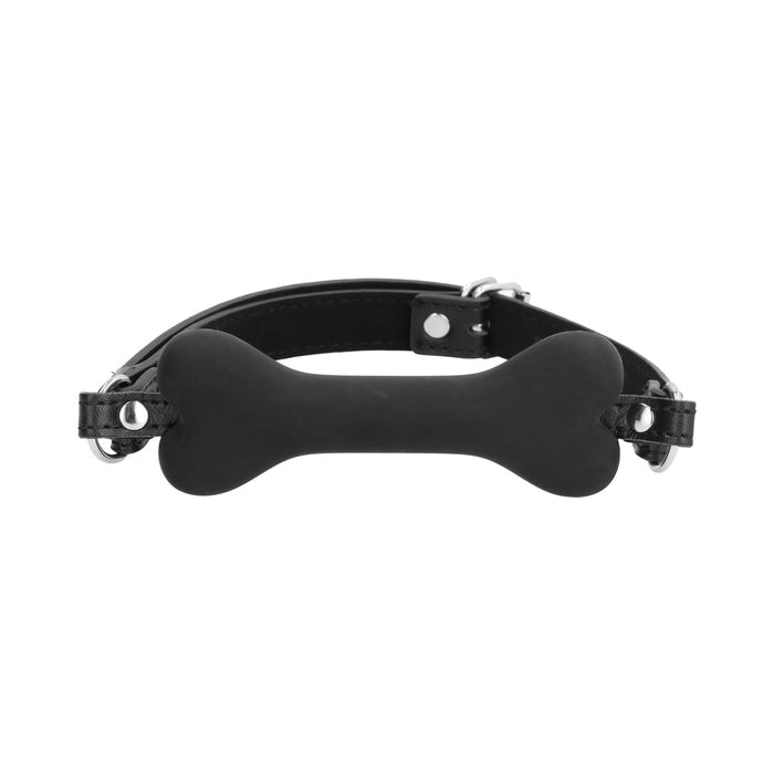 Ouch! Puppy Play Silicone Bone Gag Black - SexToy.com