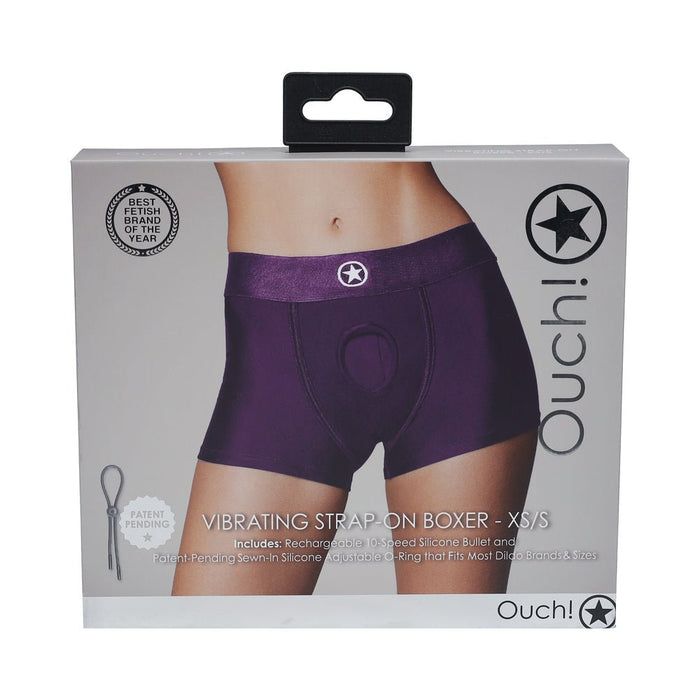 Ouch! Vibrating Strap - on Boxer Purple Xs/s - SexToy.com