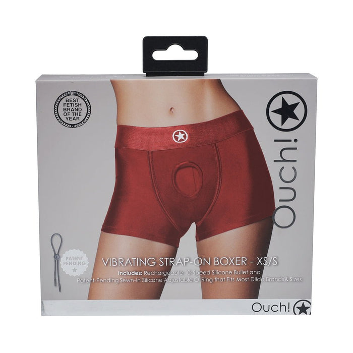 Ouch! Vibrating Strap - on Boxer Red Xs/s - SexToy.com