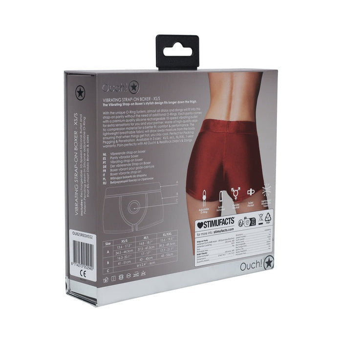 Ouch! Vibrating Strap - on Boxer Red Xs/s - SexToy.com