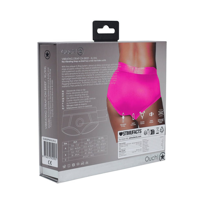 Ouch! Vibrating Strap - on Brief Pink Xl/xxl - SexToy.com