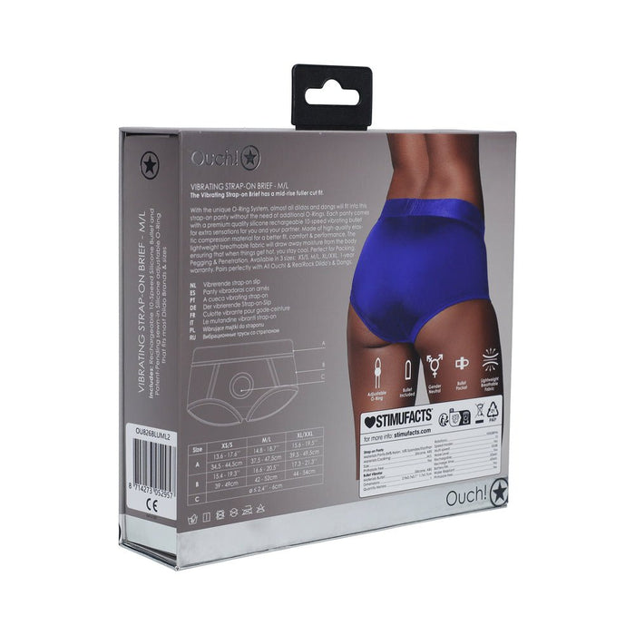 Ouch! Vibrating Strap - on Brief Royal Blue M/l - SexToy.com