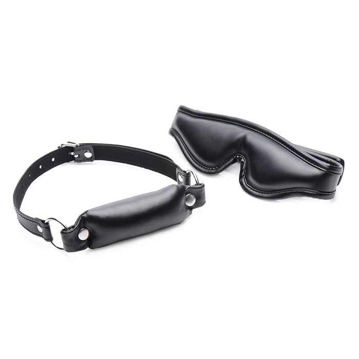 Padded Blindfold And Gag Set Black - SexToy.com