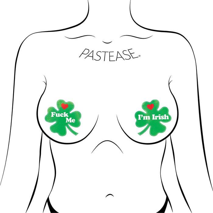 Pastease Clover Fuck Me I'm Irish Nipple Pasties - SexToy.com