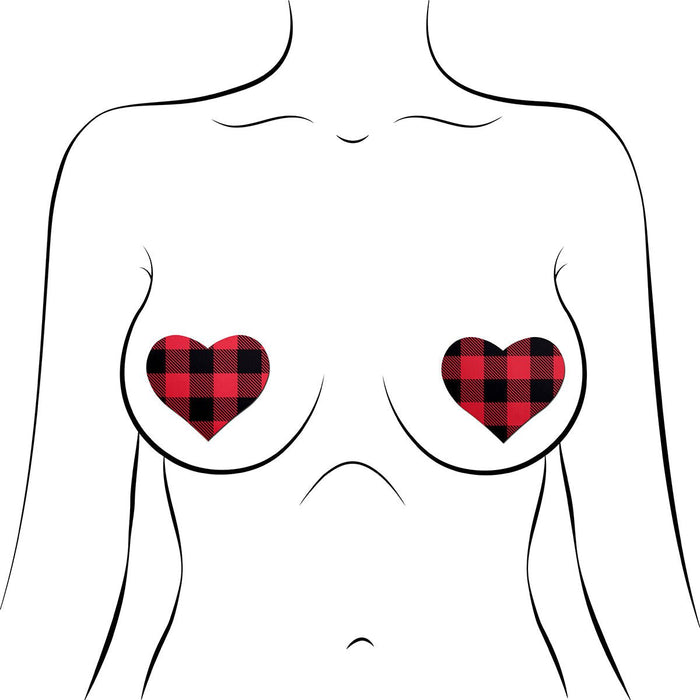 Pastease Premium Holiday Hearts - Plaid O/s - SexToy.com