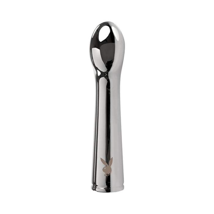 Playboy Swoon Rechargeable Vibrator Aluminum Platinum - SexToy.com