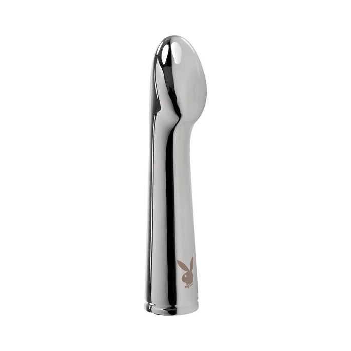 Playboy Swoon Rechargeable Vibrator Aluminum Platinum - SexToy.com