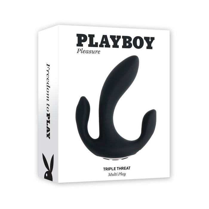 Playboy Triple Threat Rechargeable Come Hither Vibe Silicone 2am - SexToy.com