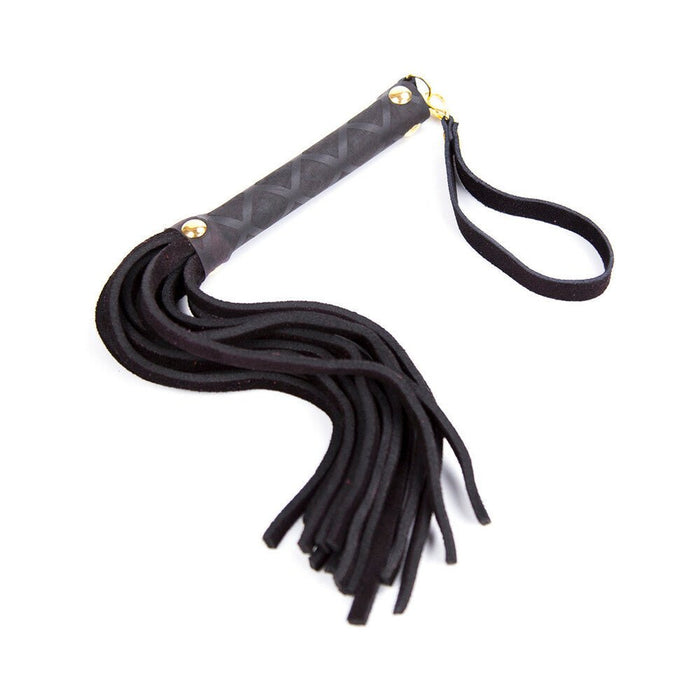 Ple'sur 11 In. Mini Leather Flogger Black - SexToy.com