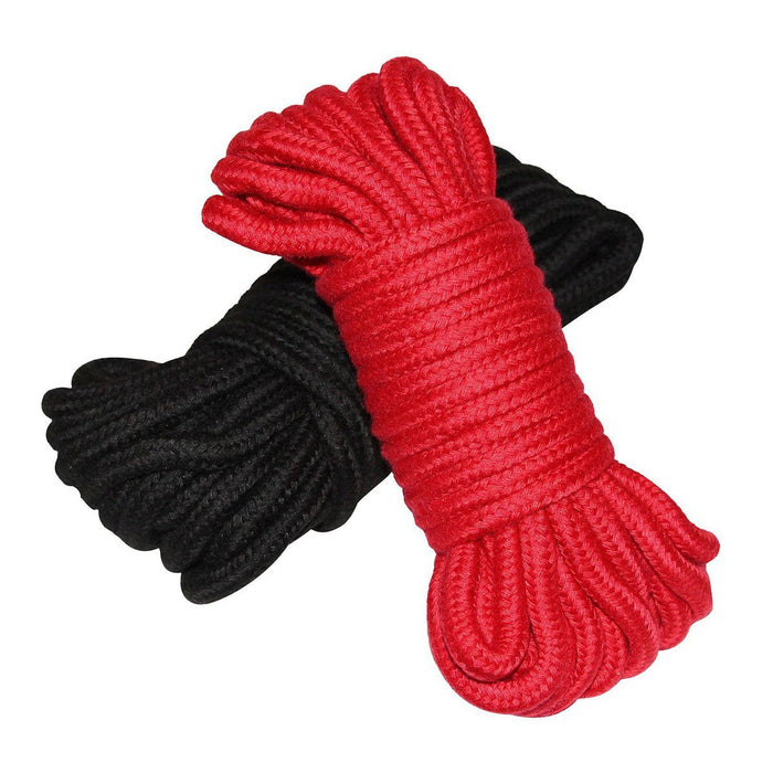 Plesur Cotton Shibari Bondage Rope 2 Pack - Black/red - SexToy.com