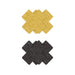 Pretty Pasties Glitter Cross Black/gold 2 Pair - SexToy.com